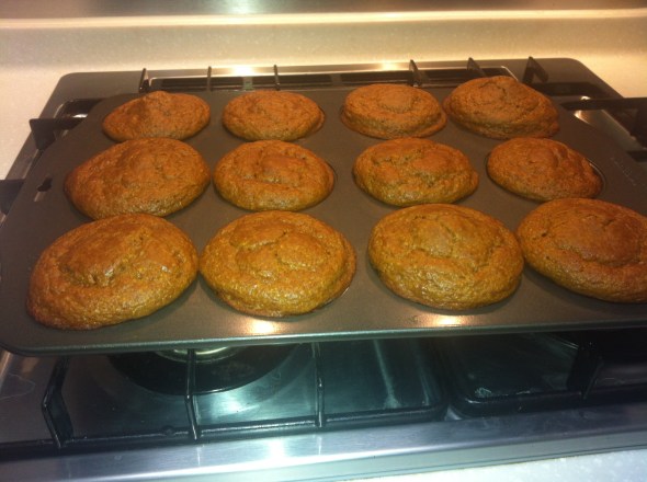 Cornmeal molasses muffins in tin